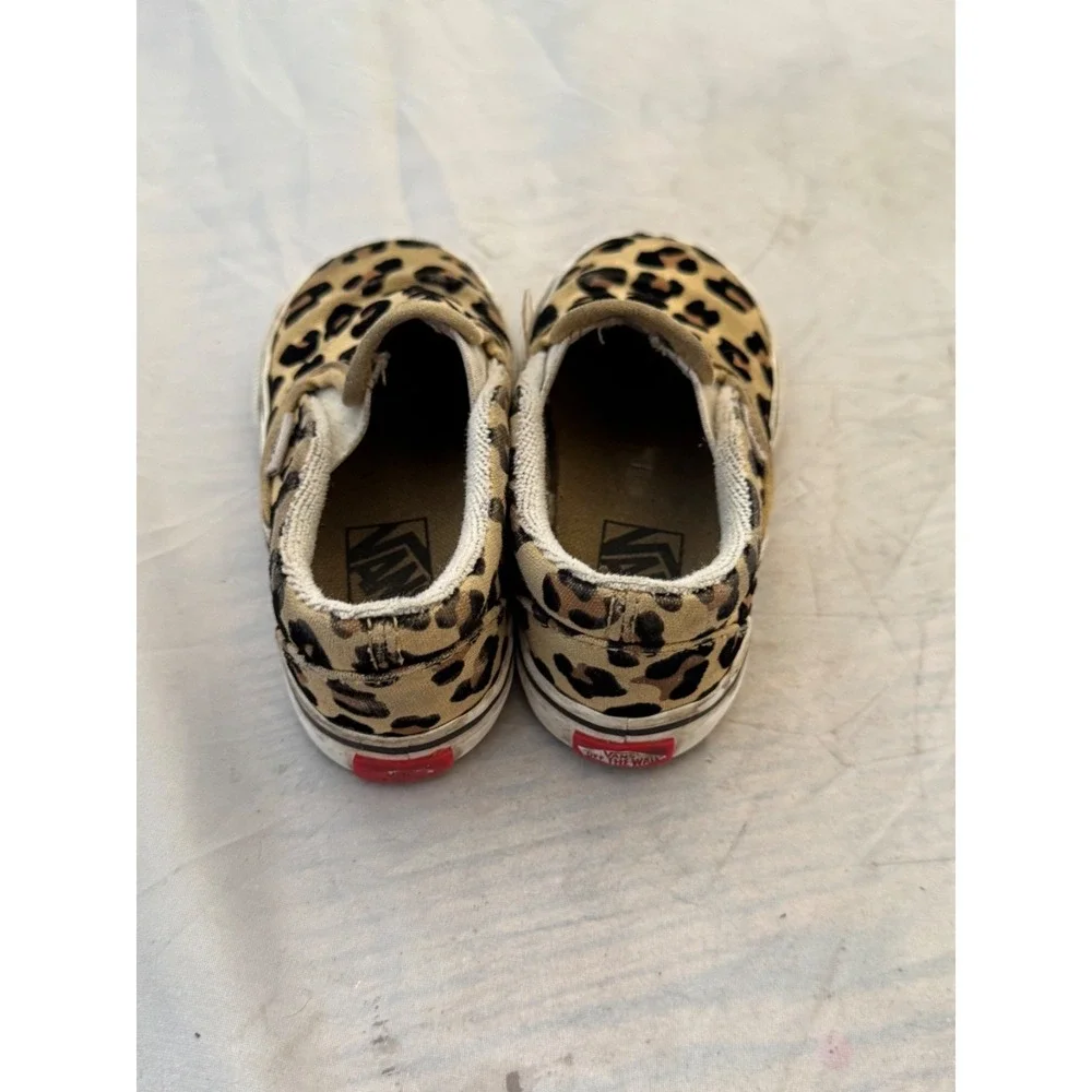 Van's Cheetah print Slide in Sneakers Skate Toddlers Size 7 surf